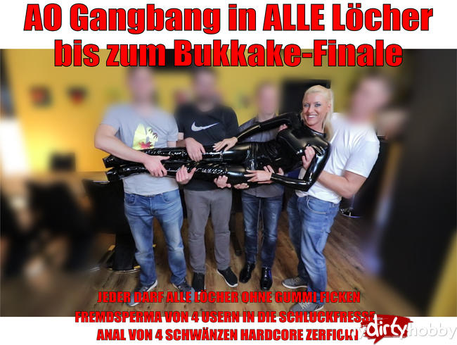 Bukkake Finale nach Hardcore 3Loch-Gangbang!